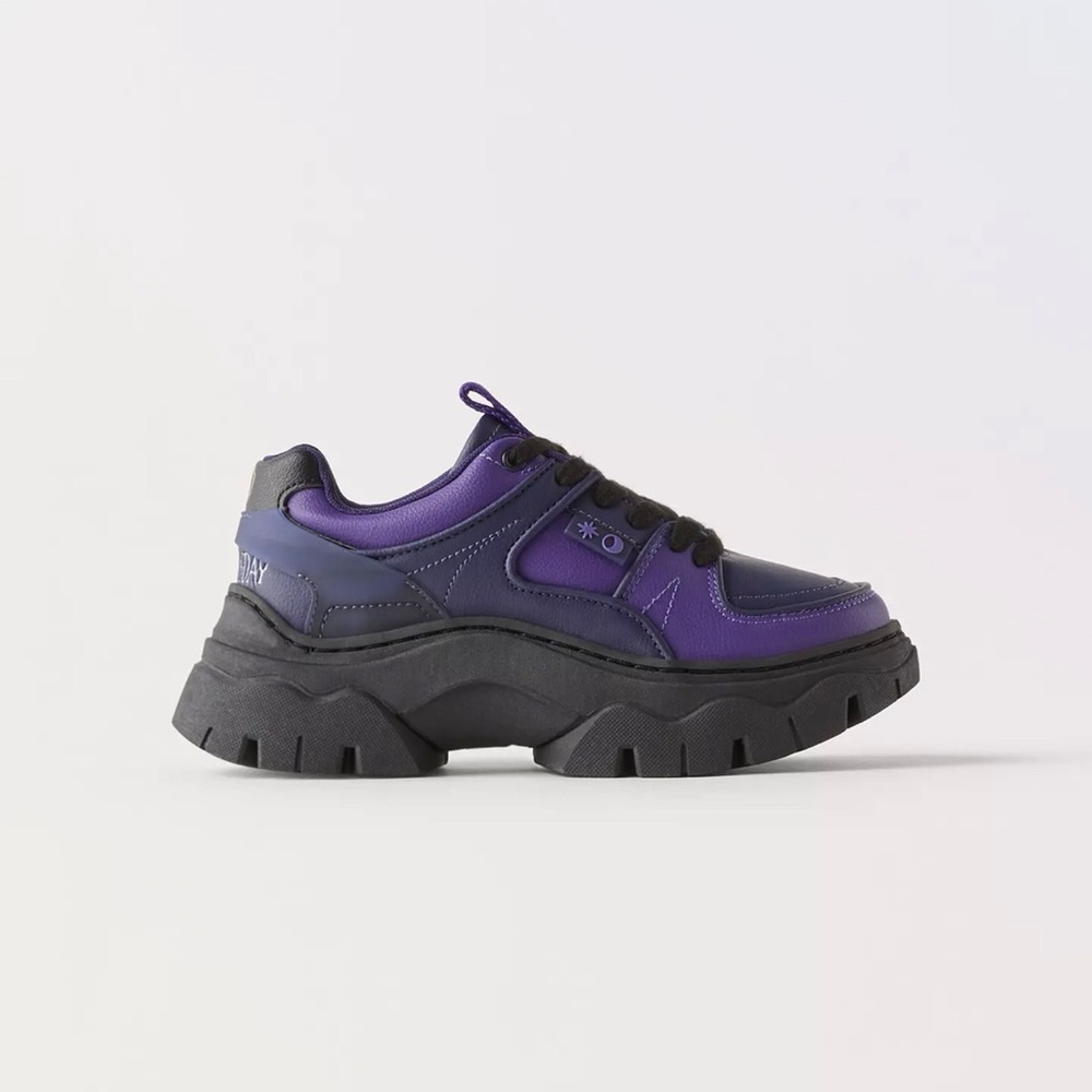 ZARA Wednesday Nevermore Chunky Purple and Black Sneakers | EU 36 (9.0 inches) - Picture 1 of 8